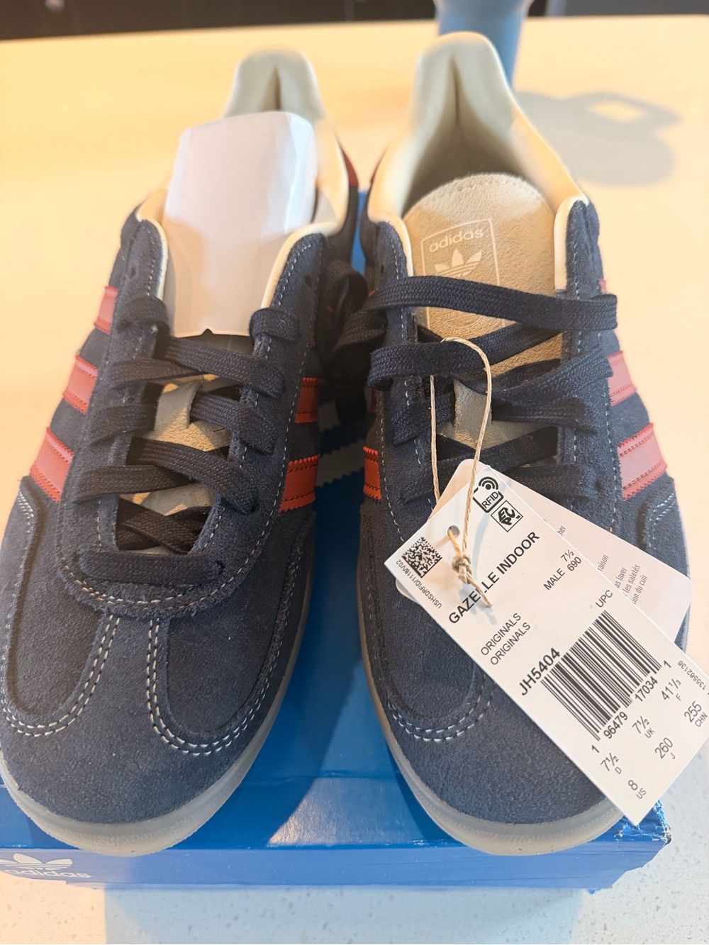 adidas Gazelle Indoor Men's Navy with Red Accent Stripes